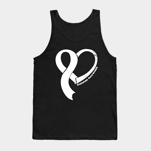 Diabetes Awareness Hople Love Heart Ribbon Happy Valentines Day Tank Top by BoongMie